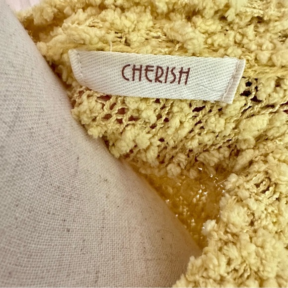 Cherish Yellow Popcorn Sweater Size Small Oversized Fit - Picture 4 of 5